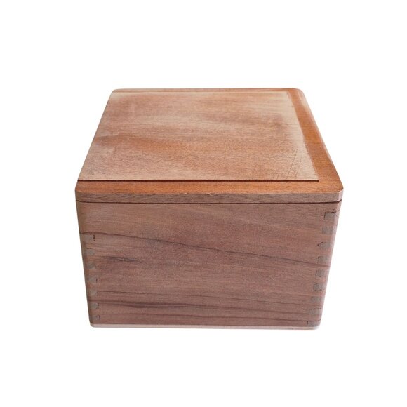 Wooden Storage Box Hinged Lid Keepsakes Jewelry Trinkets - Picture 2 of 8